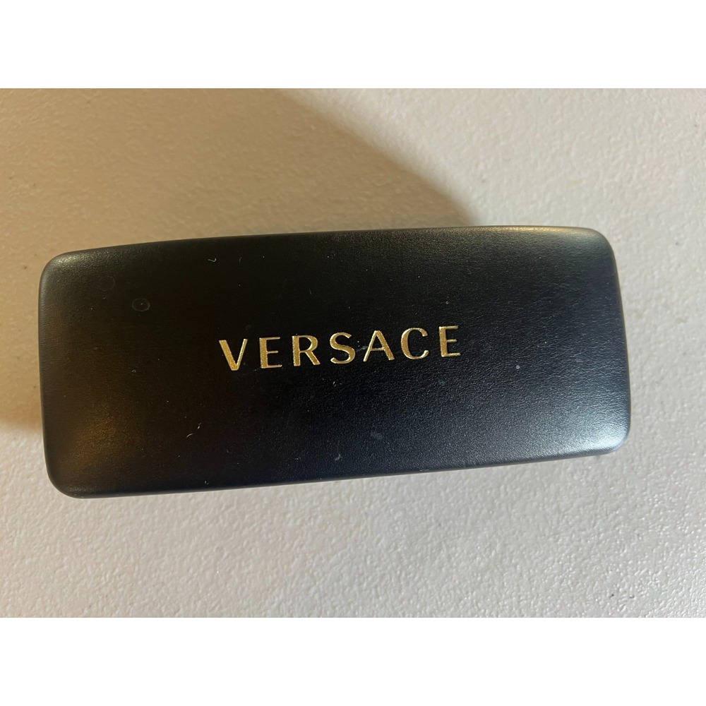 Authentic Versace Black Hard Sunglasses Eyeglasses Case Gold Foil Logo Clamshell